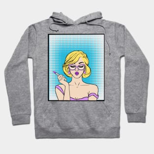 Comic Style Woman Lipstick Hoodie